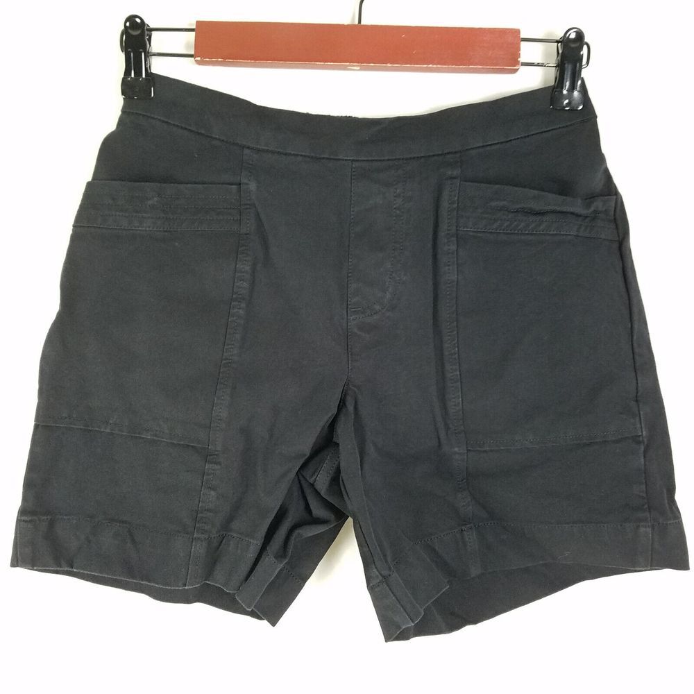 Isaac Mizrahi Shorts Womens‎ 0 Black Mid Rise Pull On Pocket Flat Front